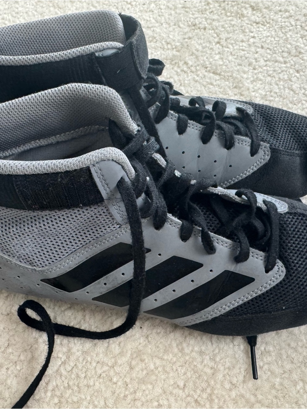 adidas Black and Gray Men's Athletic High-Top Sneakers